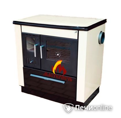 Отопительно-варочная печь МастерПечь ПВ-07 экстра с духовым шкафом, 7.2 кВт (крем)